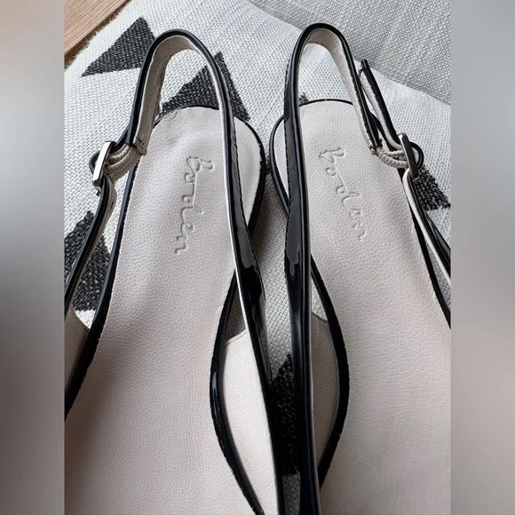 Boden NEW Black Patent Leather Slingback Flats w Buckle Fastener - Size (39)8.5 - Picture 6 of 9